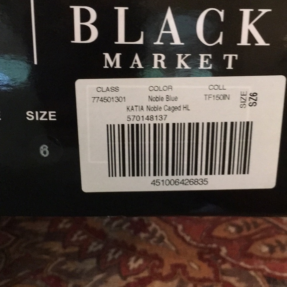 WHBM Peacock Blue zip up Cage Heel Size 6 - Picture 8 of 8